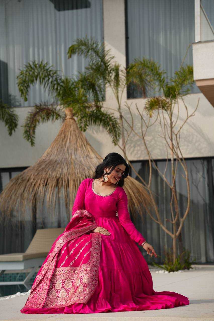 Ynf Heavy Roman Silk KESH504 47 Gowns Wedding Collections Wholesale Anarkali Gown Sangeet Outfits Manufacturer