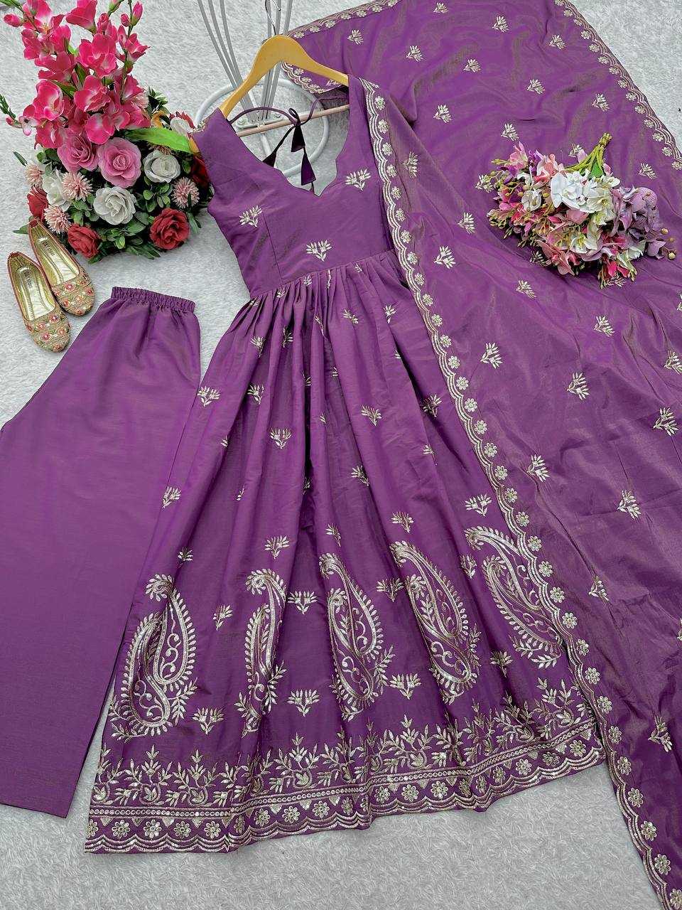 Ynf Heavy Roman Silk KESH506 1301 Gowns Wedding Collections Festive Collections Wholesale Embroidery Gowns Silk Gowns Gown With Dupatta Manufacturer