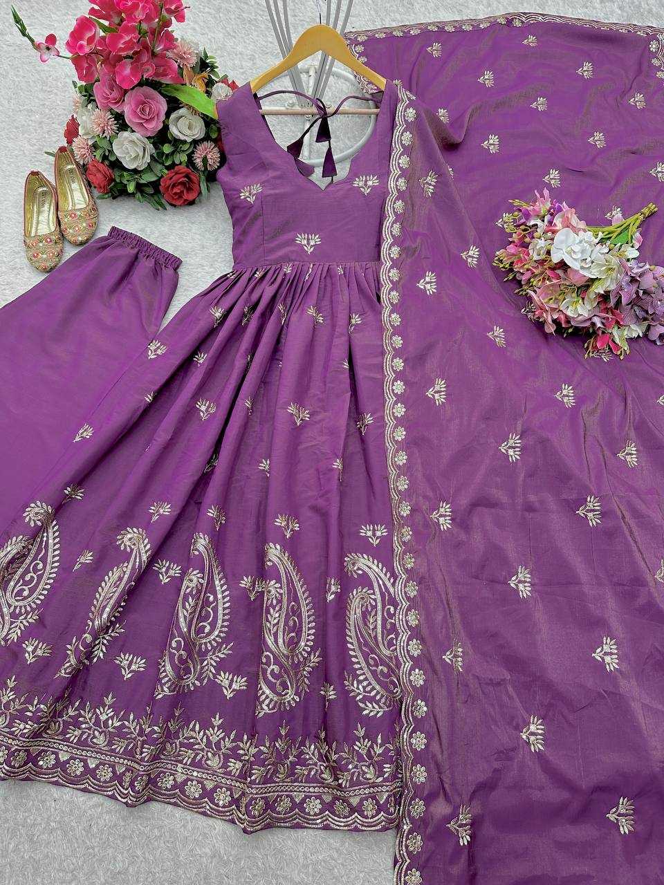 Ynf Heavy Roman Silk KESH506 1301 Gowns Wedding Collections Festive Collections Wholesale Embroidery Gowns Silk Gowns Gown With Dupatta Manufacturer