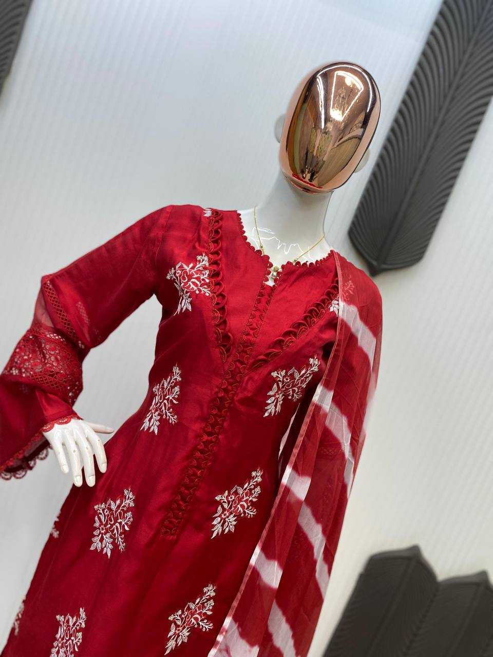 Ynf Heavy Roman Silk RIN141 1951 Suits & Dresses Wedding Collections Festive Collections Wholesale Embroidery Suits Ladies Silk Suit Wedding Outfits Manufacturer