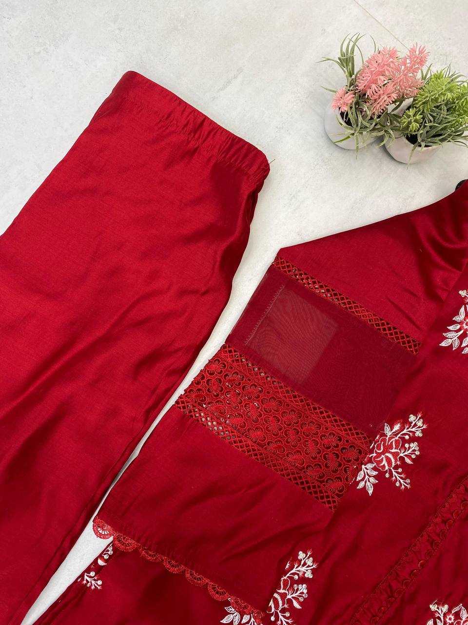 Ynf Heavy Roman Silk RIN141 1951 Suits & Dresses Wedding Collections Festive Collections Wholesale Embroidery Suits Ladies Silk Suit Wedding Outfits Manufacturer