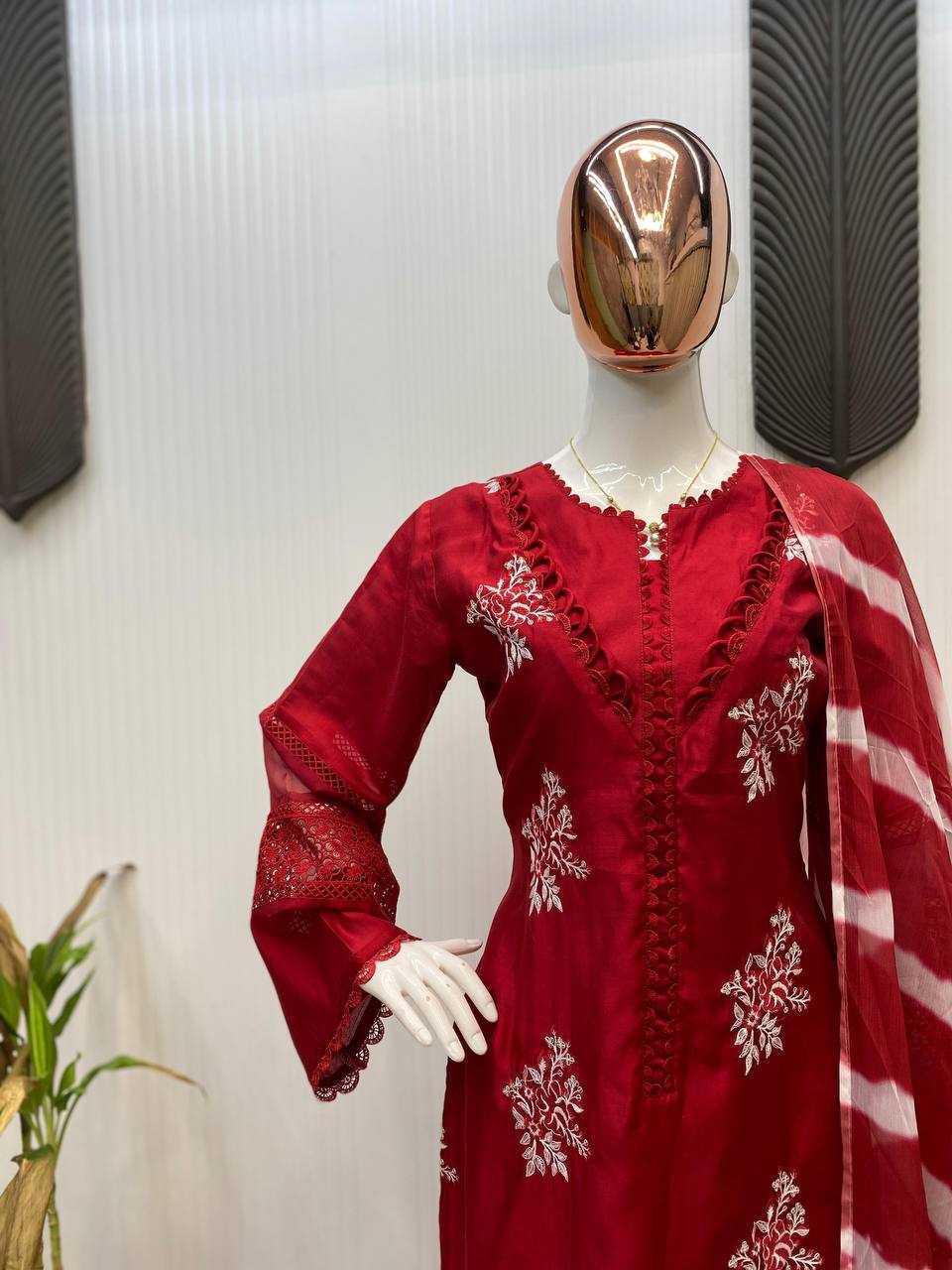 Ynf Heavy Roman Silk RIN141 1951 Suits & Dresses Wedding Collections Festive Collections Wholesale Embroidery Suits Ladies Silk Suit Wedding Outfits Manufacturer