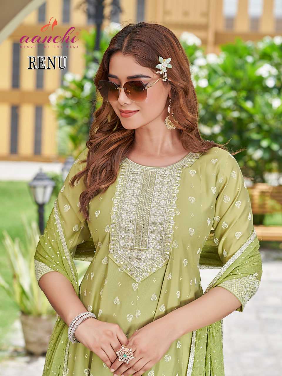 Ynf Heavy Roman Silk RIN190 AANCHI RENU Setwise Collections Wholesale Gowns Catalogs Manufacturer