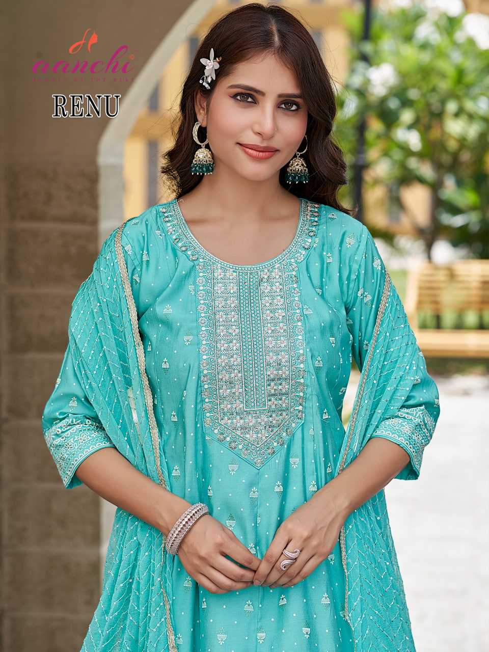 Ynf Heavy Roman Silk RIN190 AANCHI RENU Setwise Collections Wholesale Gowns Catalogs Manufacturer