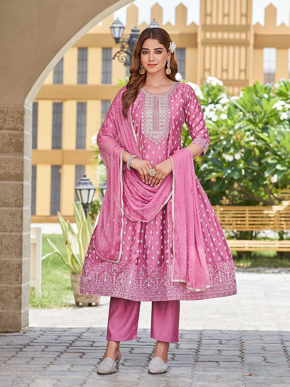 Ynf Heavy Roman Silk RIN190 AANCHI RENU Setwise Collections Wholesale Gowns Catalogs Manufacturer