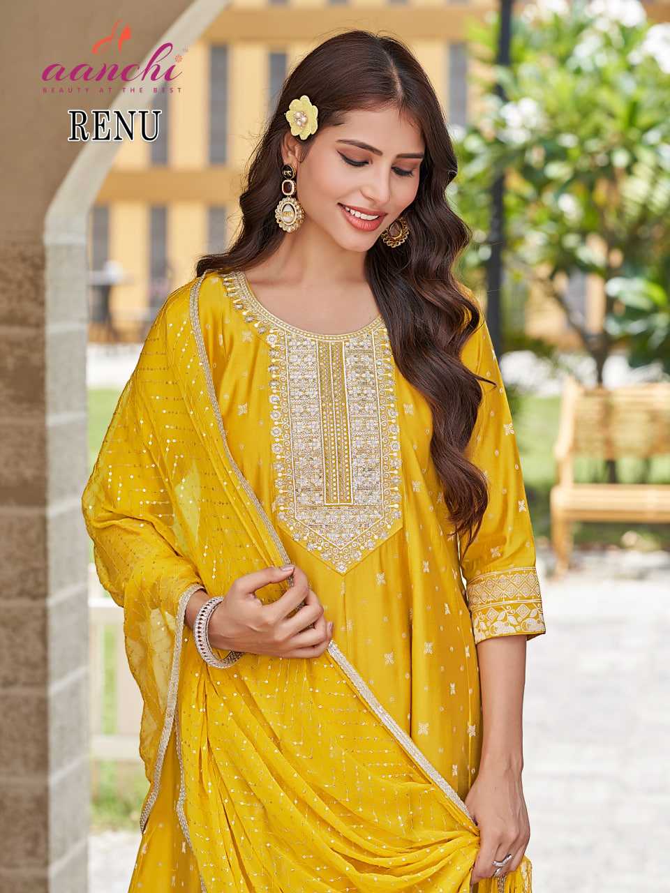Ynf Heavy Roman Silk RIN190 AANCHI RENU Setwise Collections Wholesale Gowns Catalogs Manufacturer
