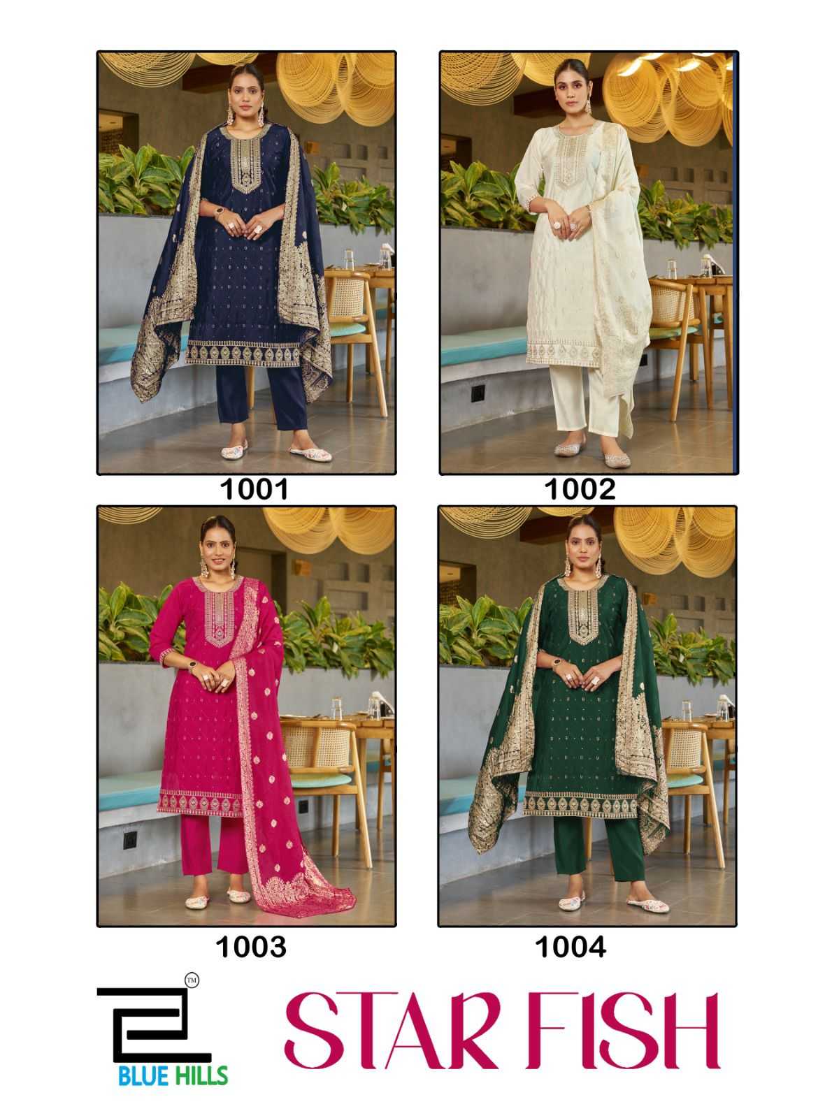 Ynf Heavy Roman Silk RIN190 BLUE HILLS-Star Fish Setwise Collections Wholesale Dresses & Suits Catalogs Manufacturer