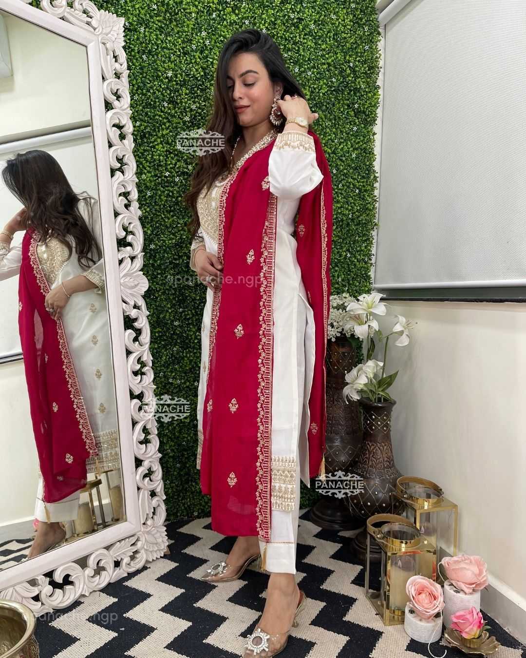 Ynf Heavy Roman Silk RIN222 LP1058 Kurti Wholesale Designer Kurtis Silk Kurtis Kurti With Pants Manufacturer