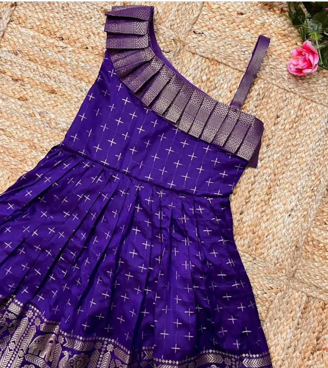 Ynf Jacquard KESH493 Paithani Kids Wear Wholesale Kids Gown Kids Ethnic Gowns Manufacturer