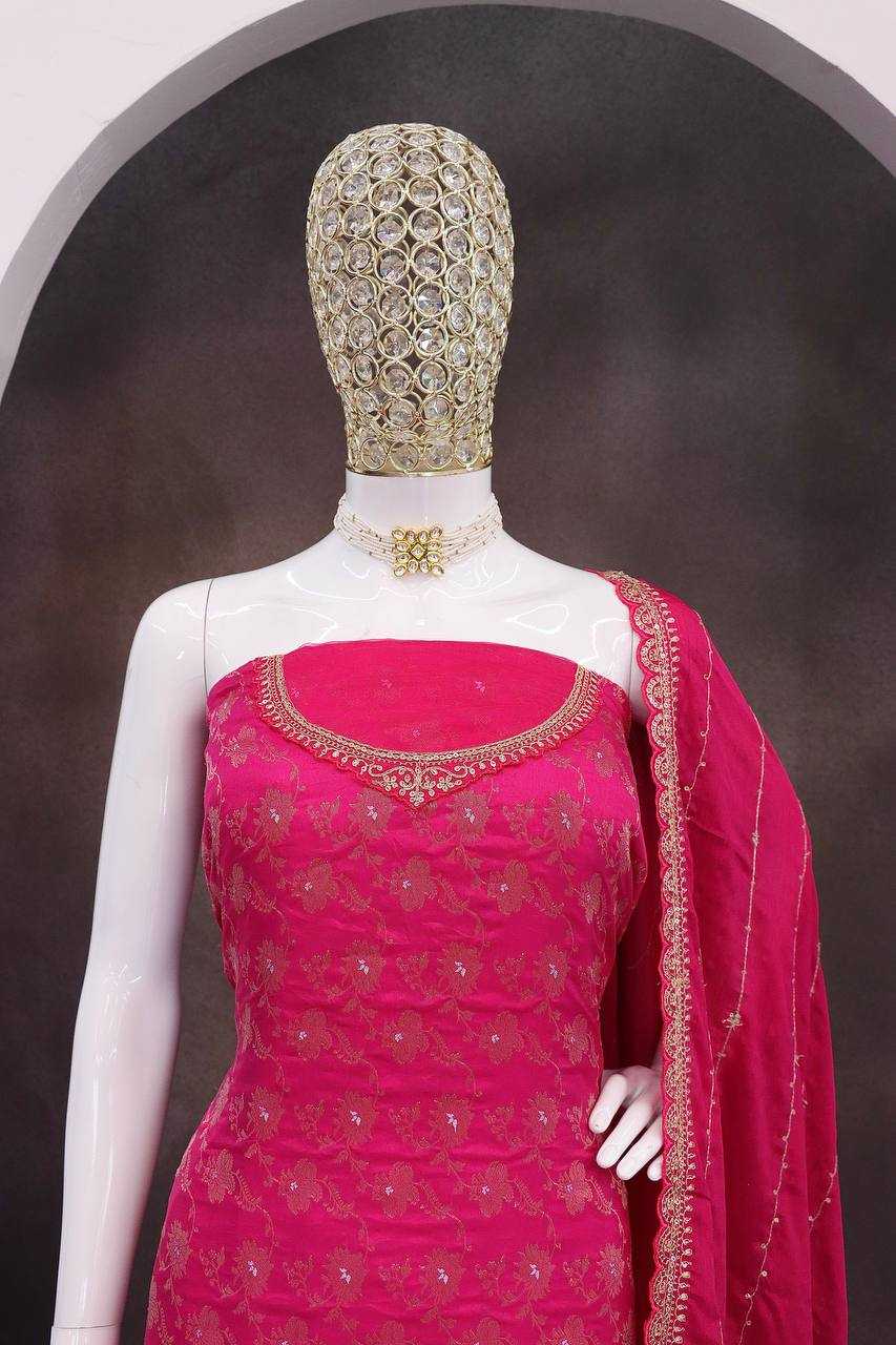 Ynf Jacquard KESH504 66211 Suits & Dresses Wholesale Ladies Suits Embroidery Suits Palazzo Suit Zari Work Suit Manufacturer