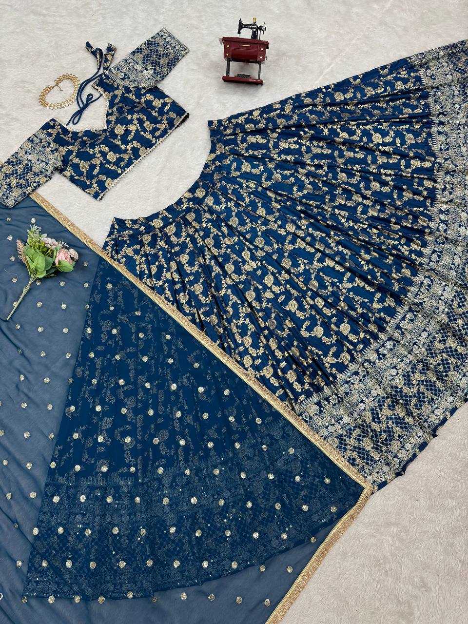 Ynf Jacquard RIN162 335 Lehengas Wedding Collections Festive Collections Wholesale Designer Lehenga Choli Lehenga With Dupatta Sequins Lehenga Manufacturer