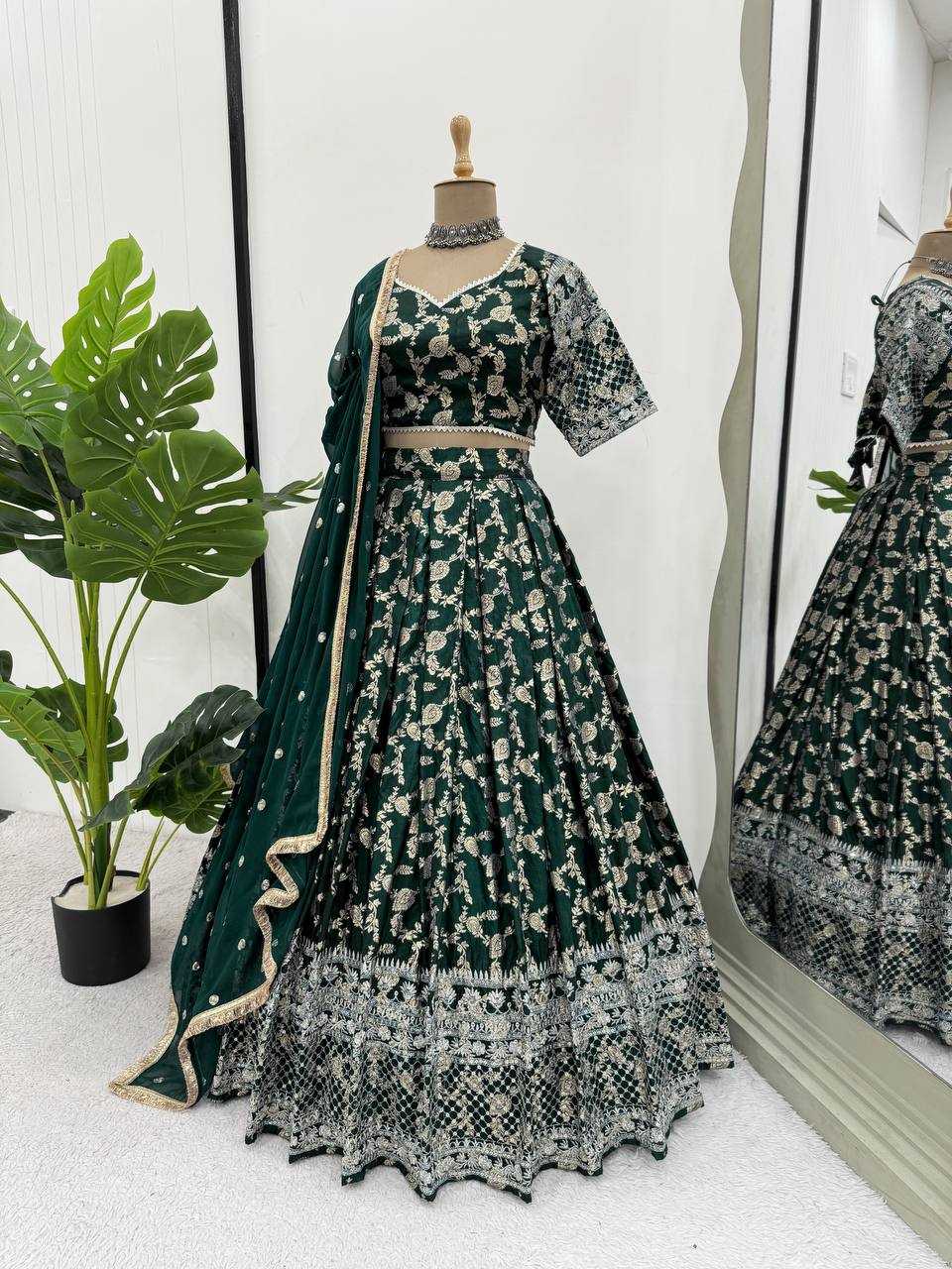 Ynf Jacquard RIN162 335 Lehengas Wedding Collections Festive Collections Wholesale Designer Lehenga Choli Lehenga With Dupatta Sequins Lehenga Manufacturer