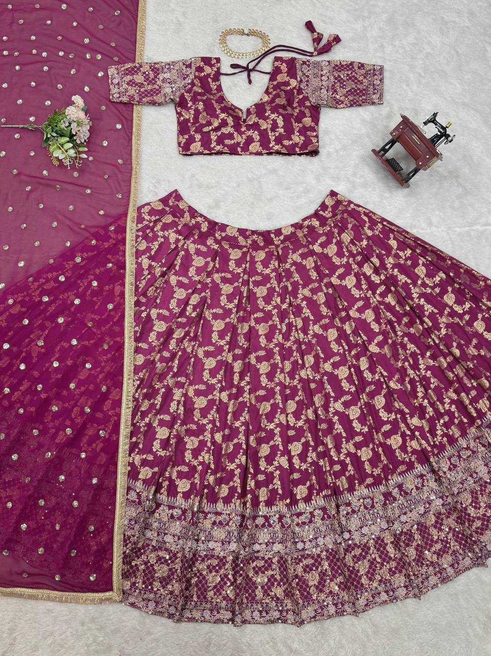 Ynf Jacquard RIN162 335 Lehengas Wedding Collections Festive Collections Wholesale Designer Lehenga Choli Lehenga With Dupatta Sequins Lehenga Manufacturer