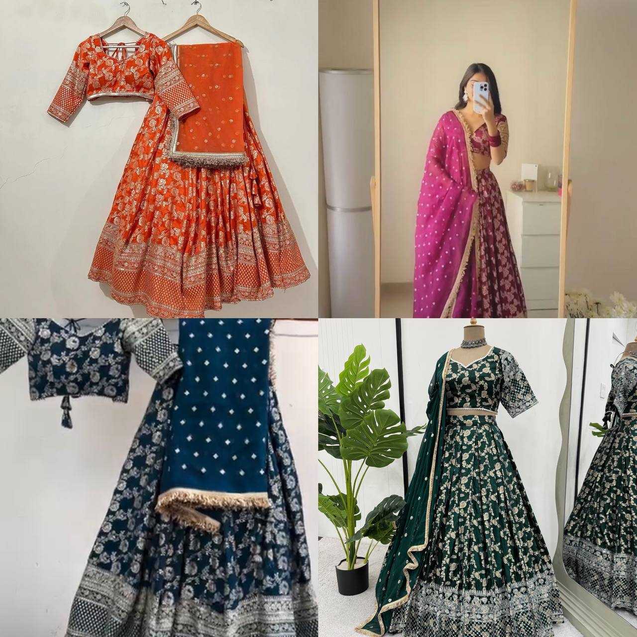 Ynf Jacquard RIN162 335 Lehengas Wedding Collections Festive Collections Wholesale Designer Lehenga Choli Lehenga With Dupatta Sequins Lehenga Manufacturer
