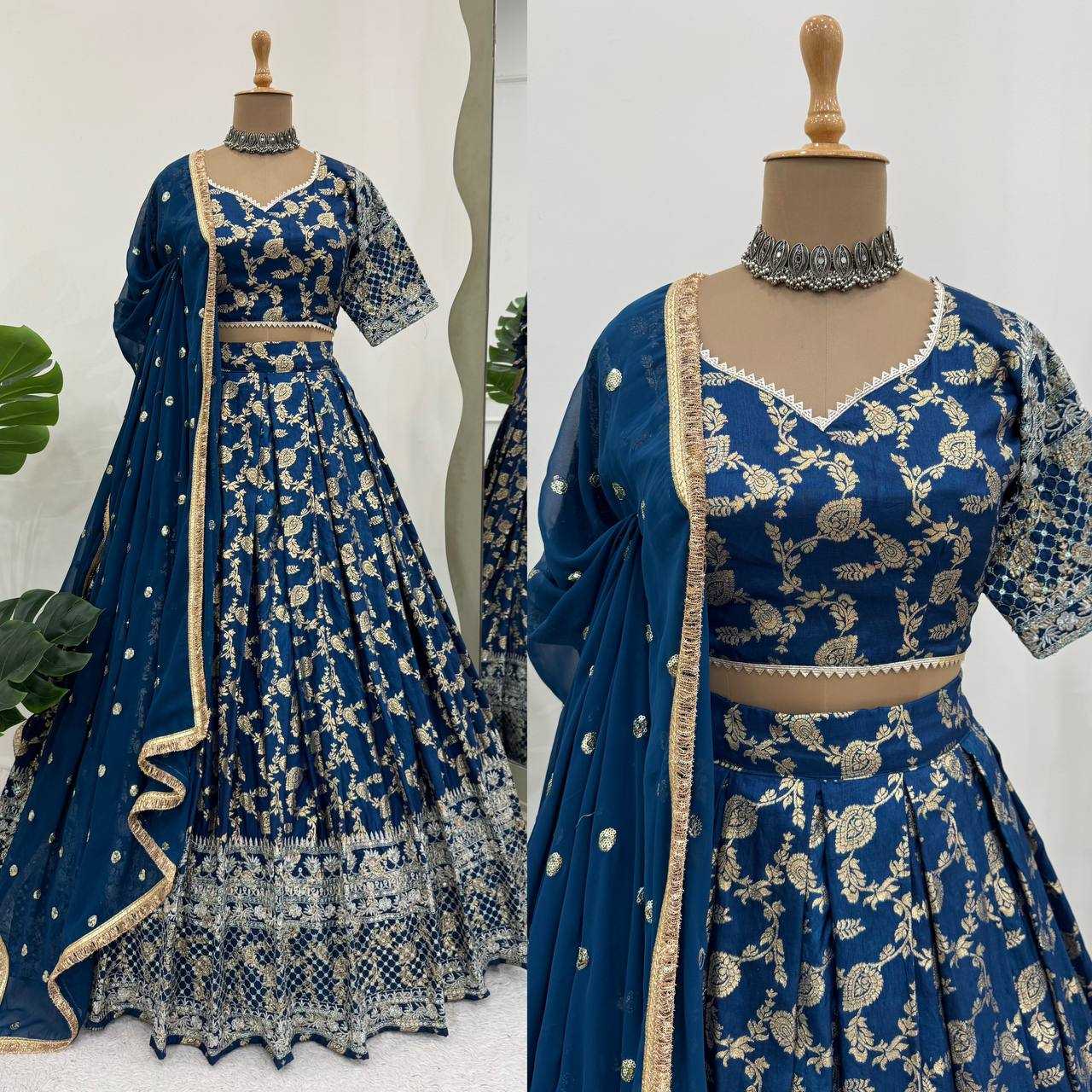Ynf Jacquard RIN162 335 Lehengas Wedding Collections Festive Collections Wholesale Designer Lehenga Choli Lehenga With Dupatta Sequins Lehenga Manufacturer