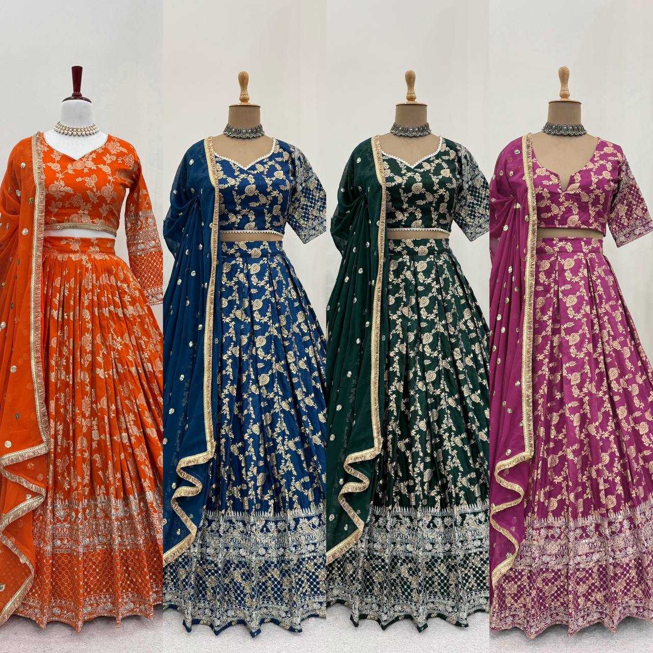 Ynf Jacquard RIN162 335 Lehengas Wedding Collections Festive Collections Wholesale Designer Lehenga Choli Lehenga With Dupatta Sequins Lehenga Manufacturer