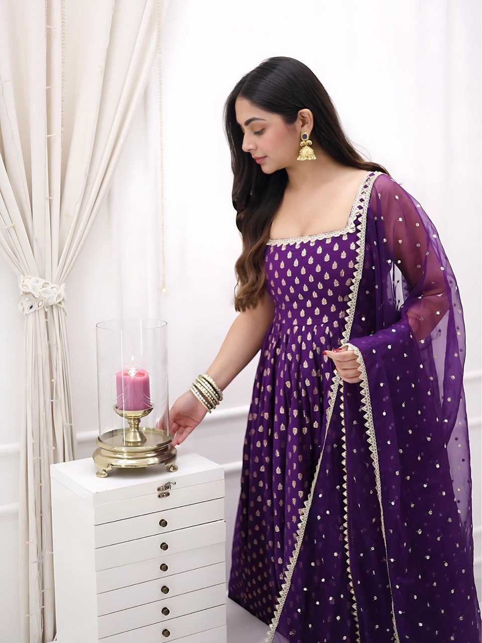 Ynf Jacquard RIN162 5882 Gowns Wedding Collections Festive Collections Wholesale Silk Gowns Gown With Dupatta Lace Gowns Manufacturer