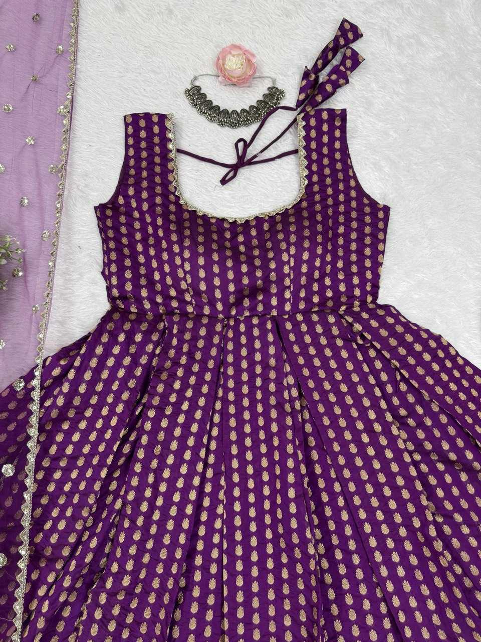 Ynf Jacquard RIN162 5882 Gowns Wedding Collections Festive Collections Wholesale Silk Gowns Gown With Dupatta Lace Gowns Manufacturer