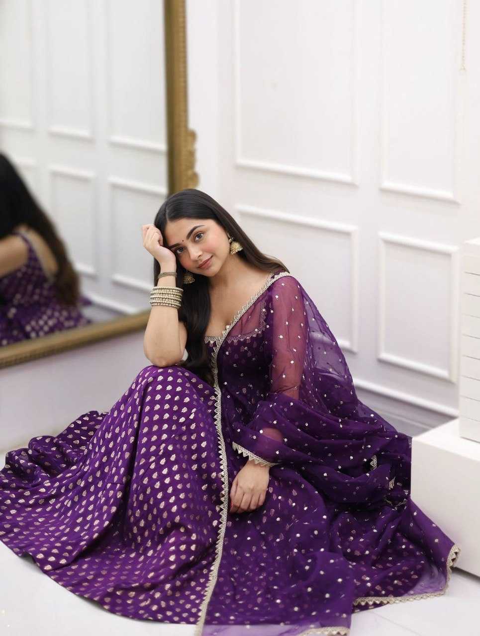Ynf Jacquard RIN162 5882 Gowns Wedding Collections Festive Collections Wholesale Silk Gowns Gown With Dupatta Lace Gowns Manufacturer
