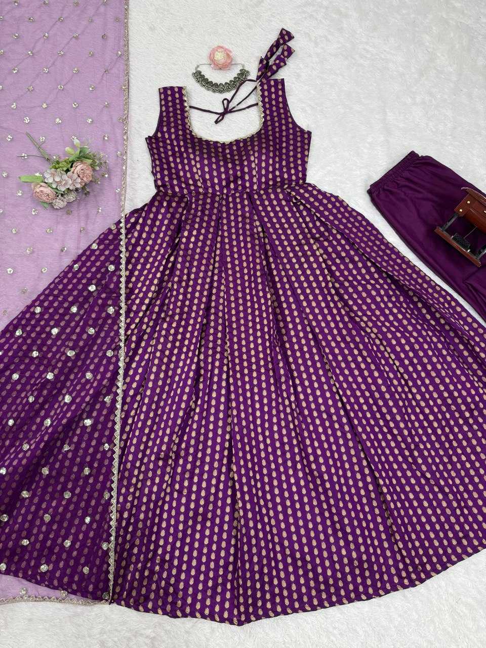 Ynf Jacquard RIN162 5882 Gowns Wedding Collections Festive Collections Wholesale Silk Gowns Gown With Dupatta Lace Gowns Manufacturer
