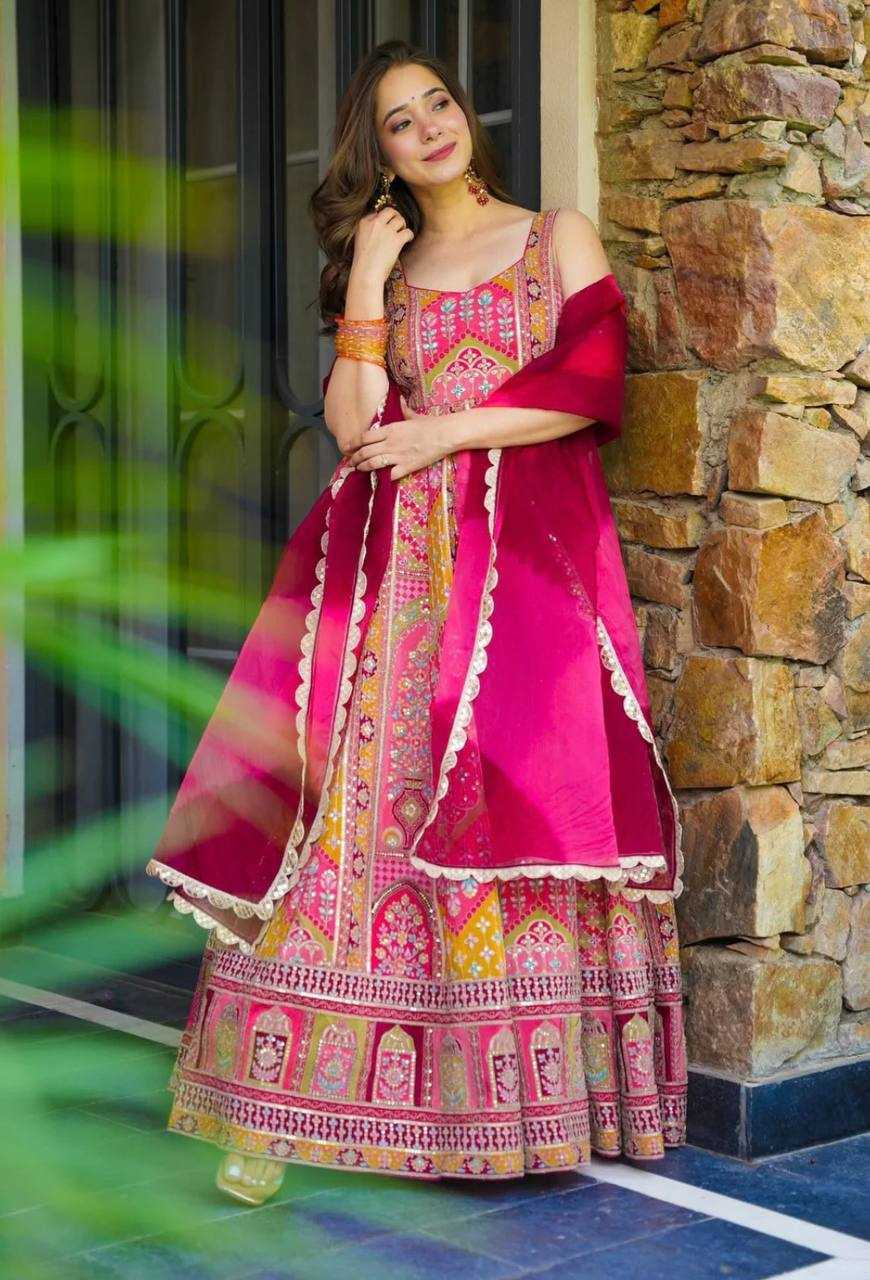 Ynf Japan Sartin KESH499 424 Gowns Wedding Collections Festive Collections Wholesale Printed Gowns Party Wear Gowns Designer Gowns Manufacturer