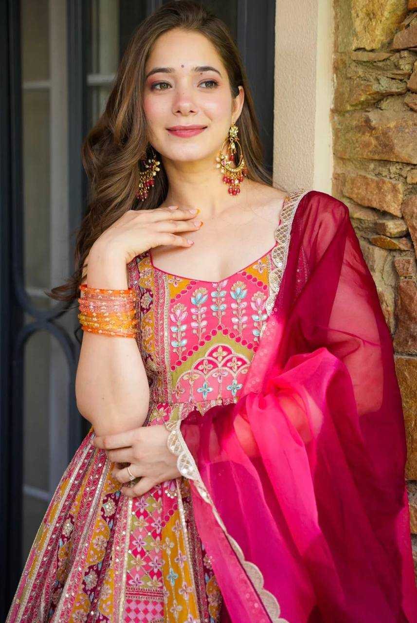 Ynf Japan Sartin KESH499 424 Gowns Wedding Collections Festive Collections Wholesale Printed Gowns Party Wear Gowns Designer Gowns Manufacturer