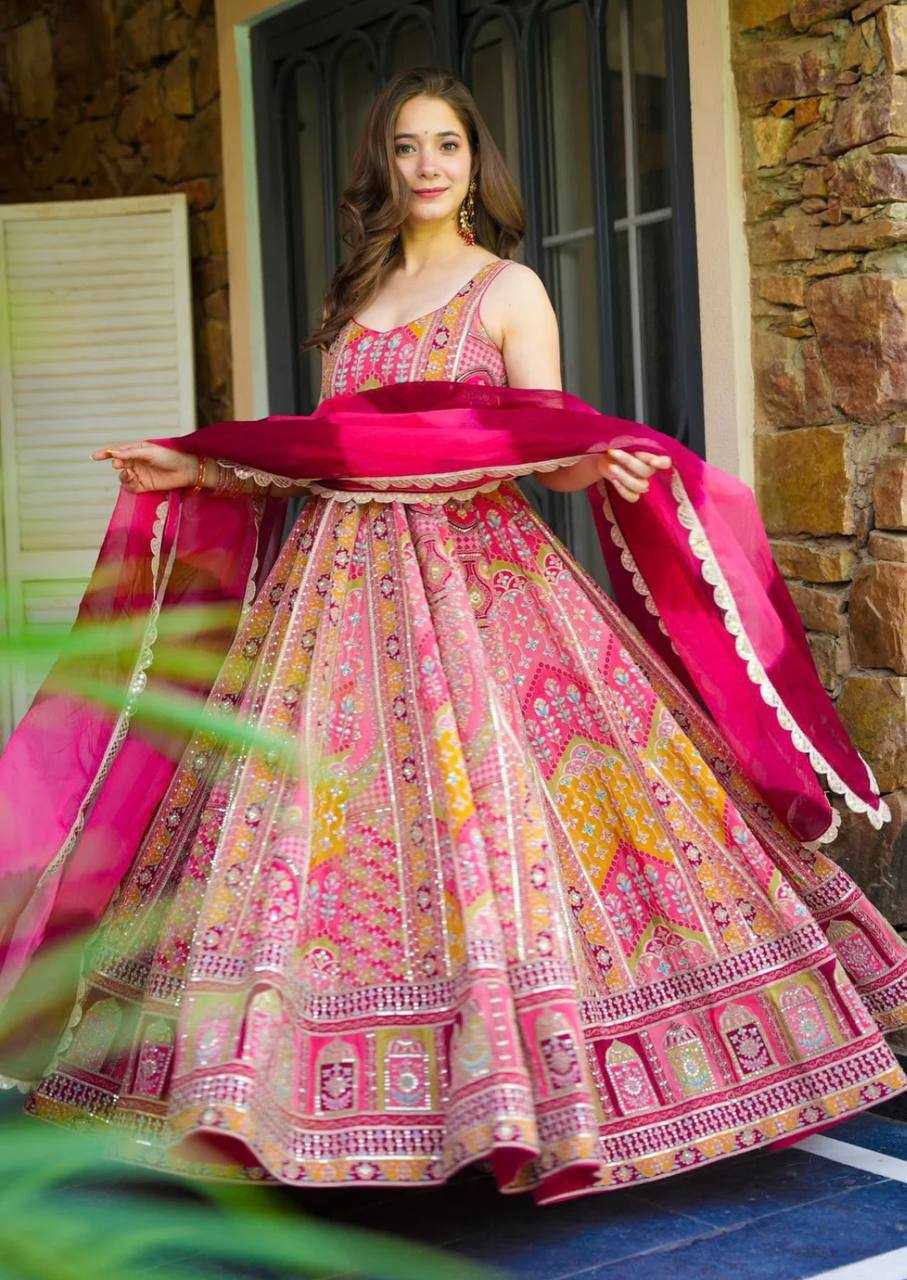 Ynf Japan Sartin KESH499 424 Gowns Wedding Collections Festive Collections Wholesale Printed Gowns Party Wear Gowns Designer Gowns Manufacturer