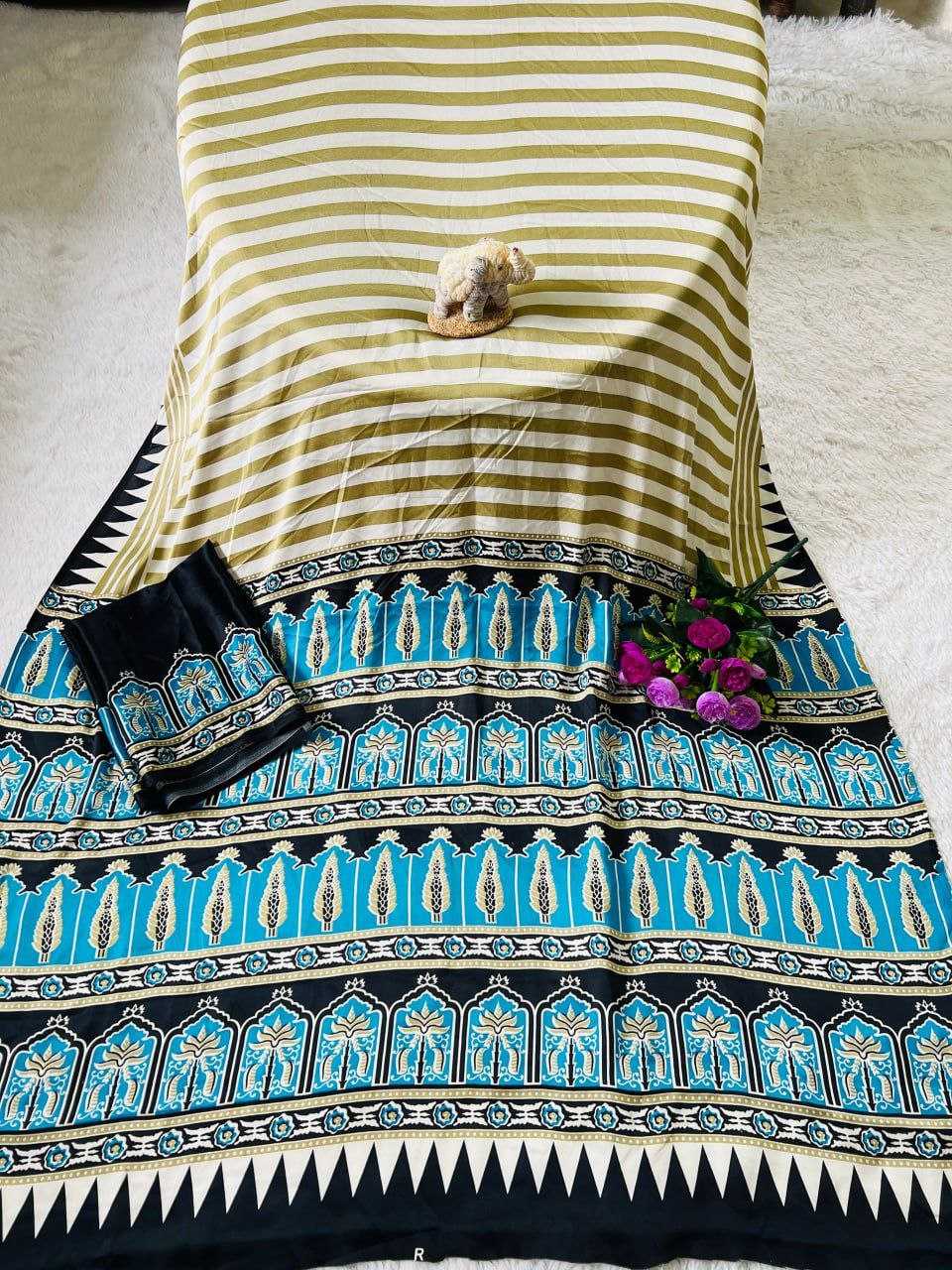 Ynf Japan Sartin RIN207 2245 Sarees Wholesale Fancy Sarees Printed Sarees Cotton Linen Sarees Manufacturer