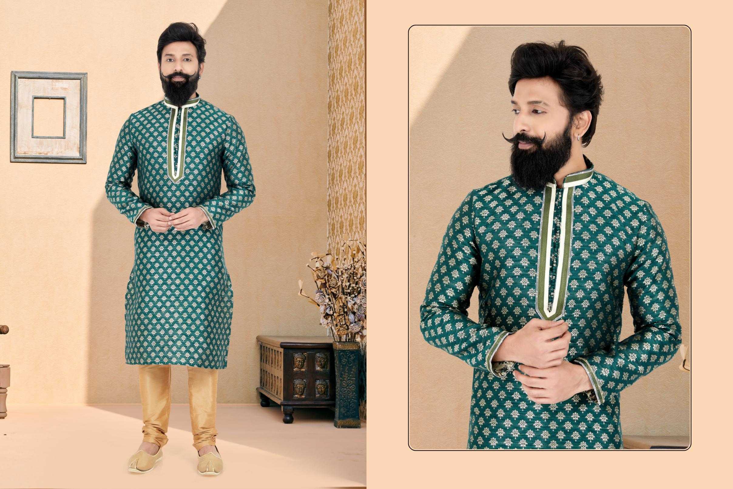 Ynf Jequard Silk RIN223 3079A Mens Wear Wholesale Mens Kurtas Mens Kurta Pyjama Men Wedding kurta Manufacturer