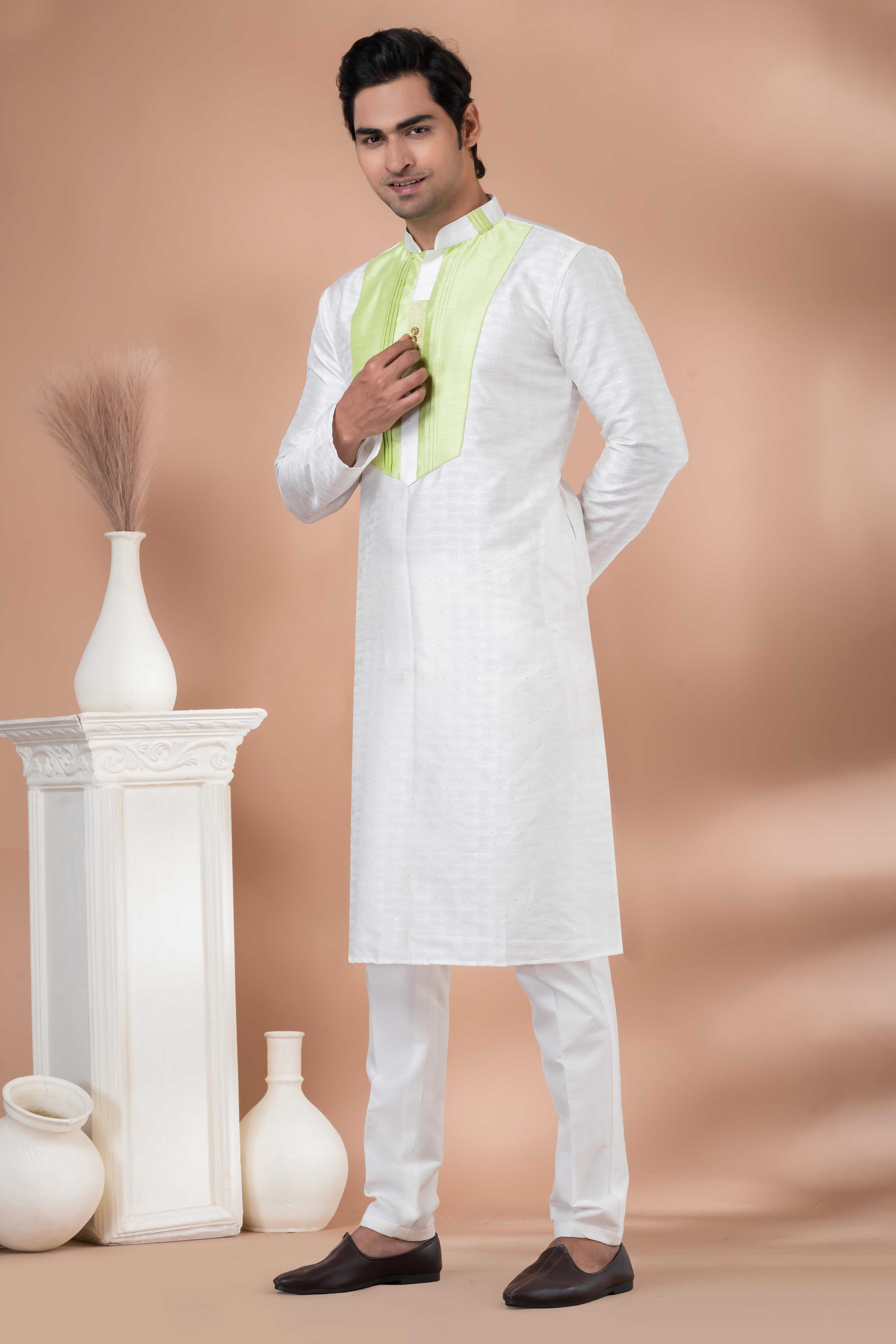 Ynf Jequard Silk RIN223 3360C Mens Wear Festive Collections Wholesale Mens Kurtas Mens Kurta Pyjama Onam Collections Manufacturer