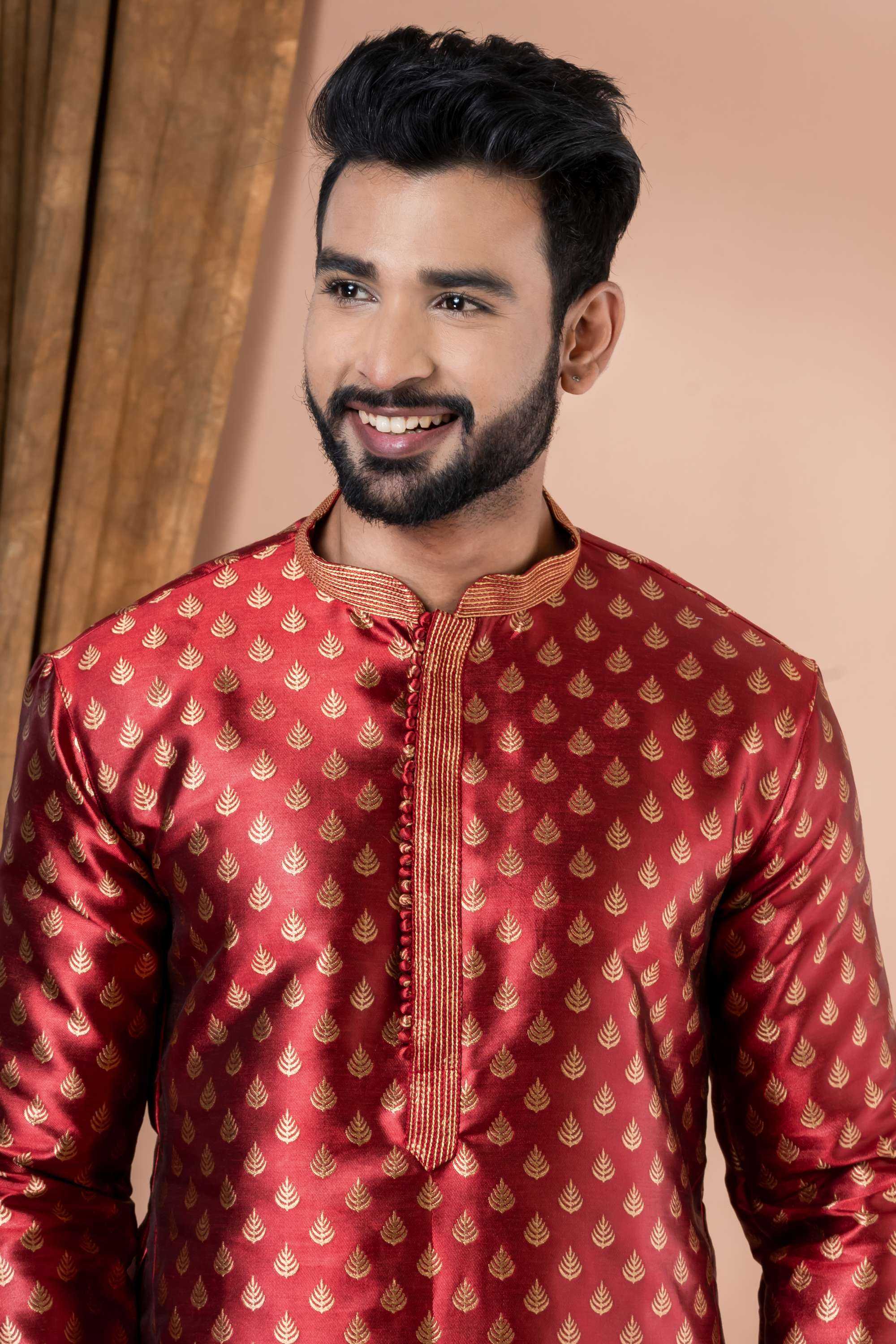 Ynf Jequard Silk RIN223 3421A Mens Wear Wholesale Mens Kurtas Mens Kurta Pyjama Men Wedding kurta Manufacturer