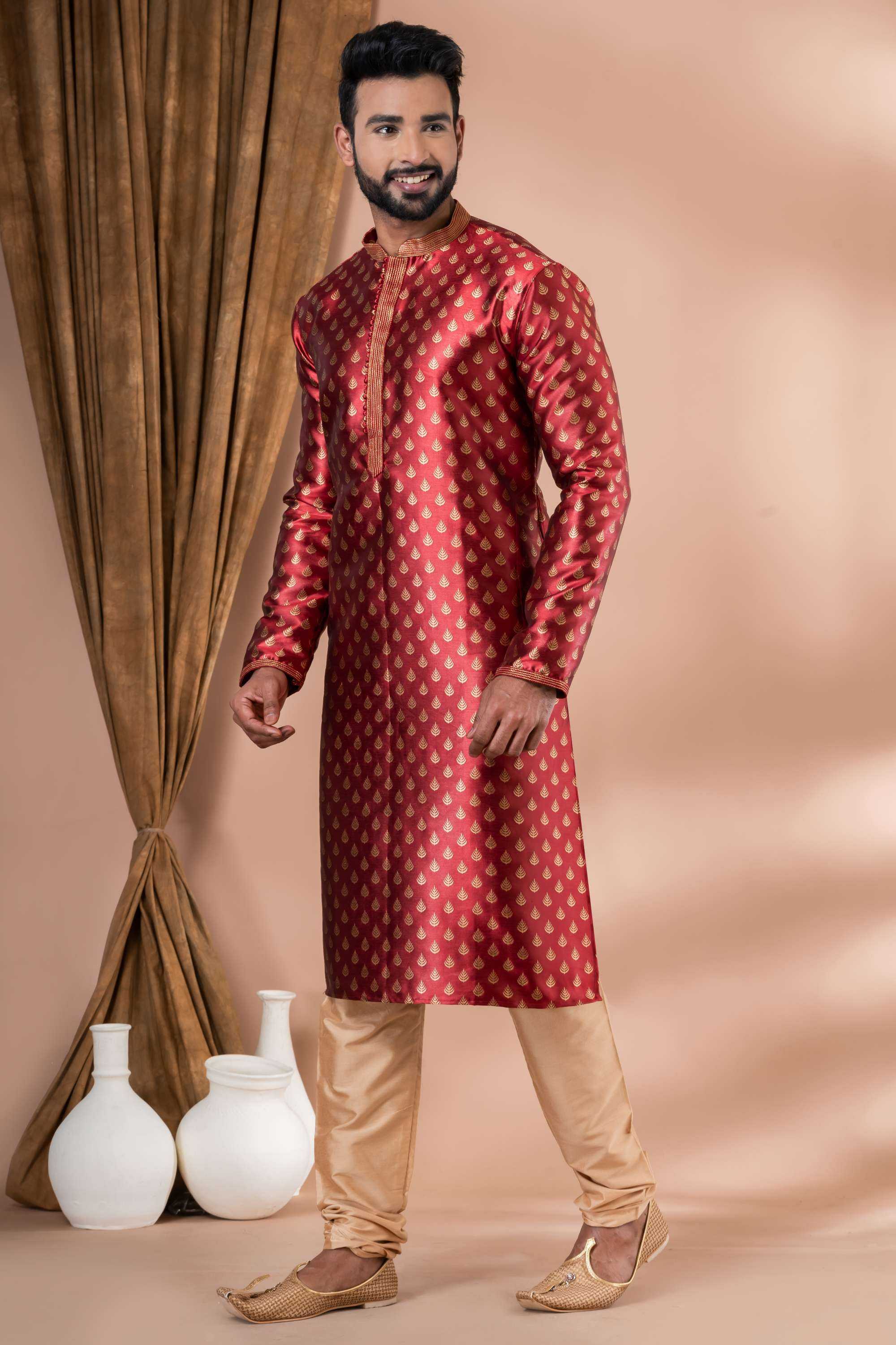 Ynf Jequard Silk RIN223 3421B Mens Wear Wholesale Mens Kurtas Mens Kurta Pyjama Men Wedding kurta Manufacturer
