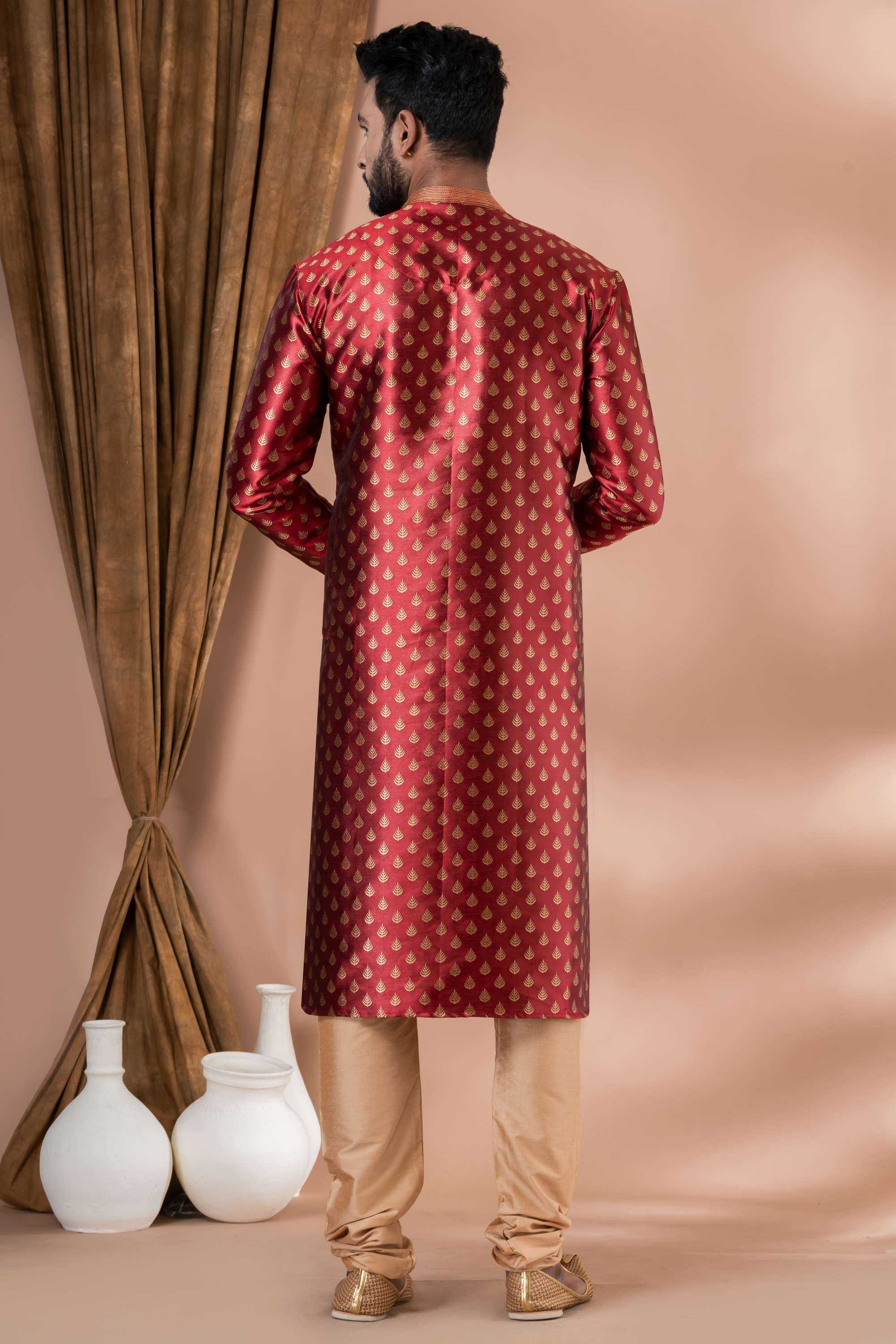 Ynf Jequard Silk RIN223 3421B Mens Wear Wholesale Mens Kurtas Mens Kurta Pyjama Men Wedding kurta Manufacturer