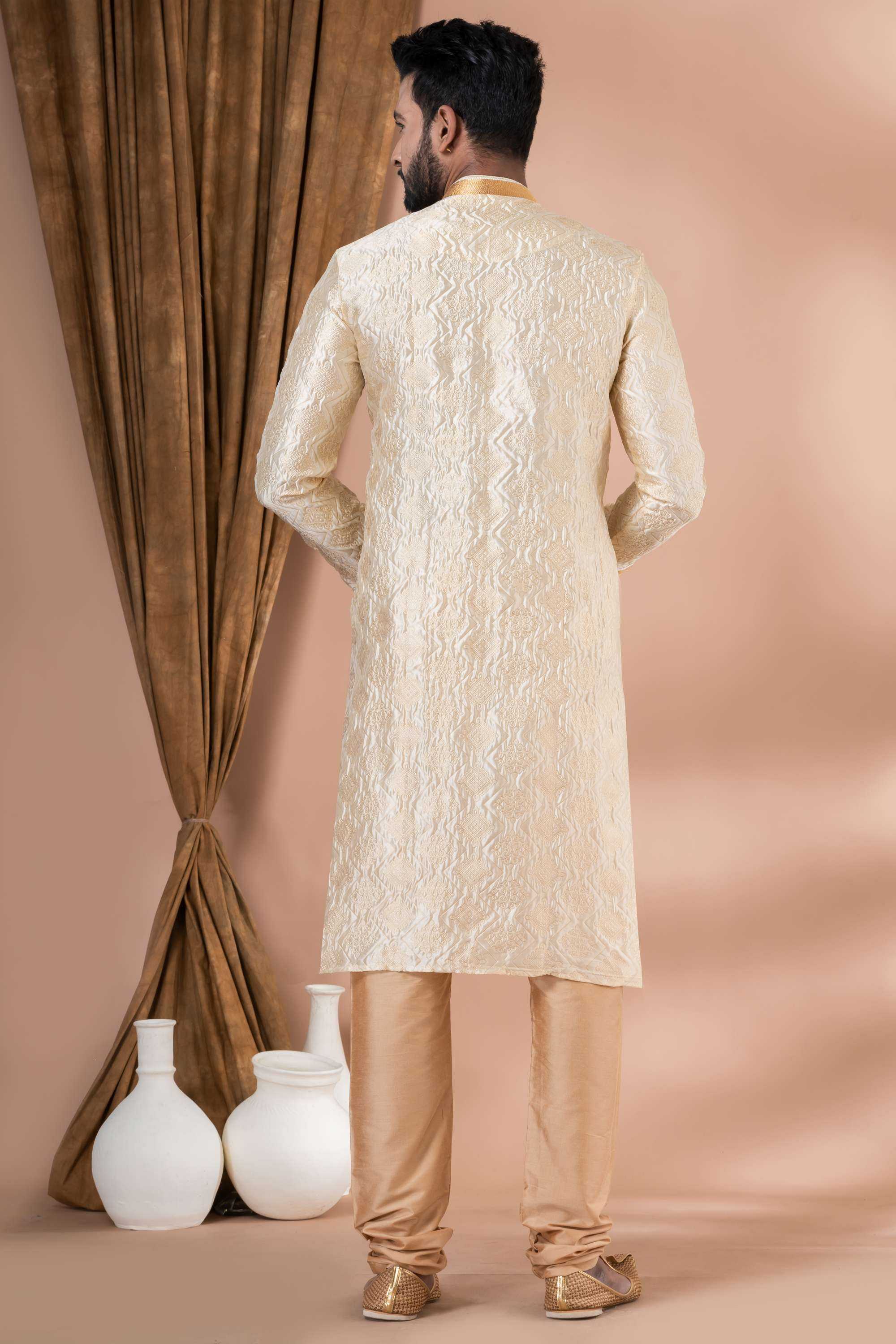 Ynf Jequard Silk RIN223 3422A Mens Wear Wholesale Mens Kurtas Mens Kurta Pyjama Men Wedding kurta Manufacturer