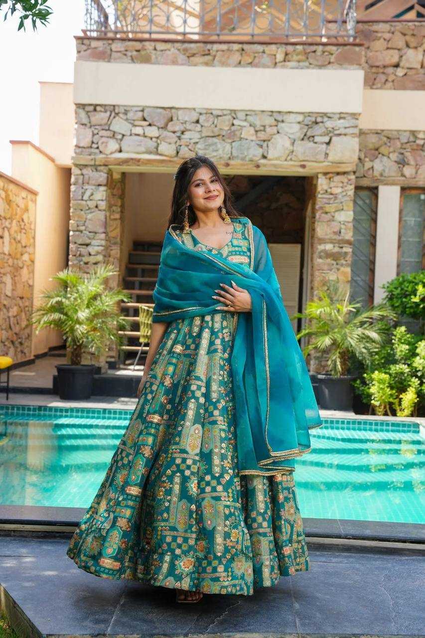 Ynf Jimmy Choo KESH154 302 Gowns Wholesale Printed Gowns Fancy Gowns Anarkali Gown Manufacturer