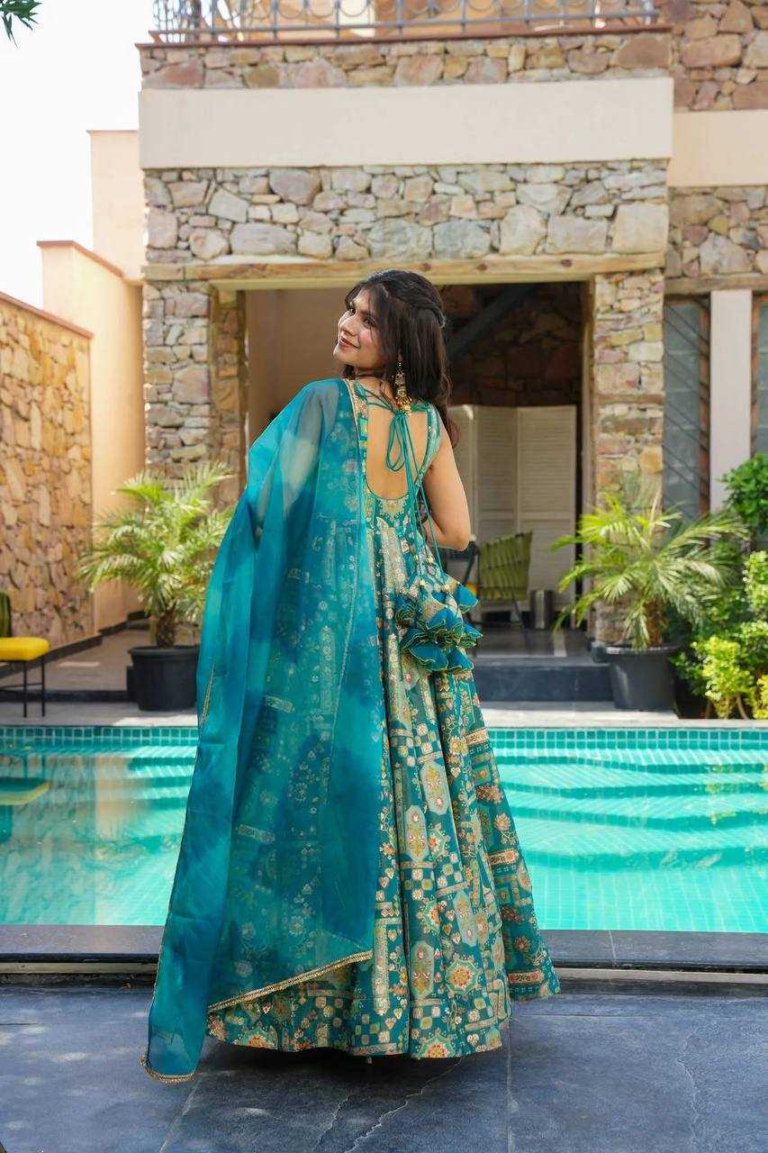 Ynf Jimmy Choo KESH154 302 Gowns Wholesale Printed Gowns Fancy Gowns Anarkali Gown Manufacturer