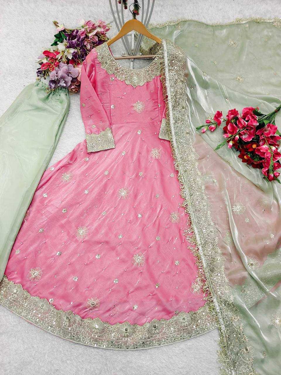 Ynf Jimmy Choo KESH506 1157 Gowns Wedding Collections Festive Collections Wholesale Embroidery Gowns Silk Gowns Wedding Outfits Manufacturer