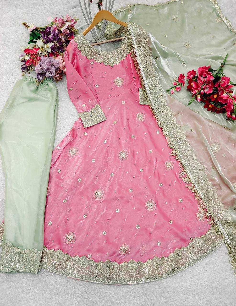Ynf Jimmy Choo KESH506 1157 Gowns Wedding Collections Festive Collections Wholesale Embroidery Gowns Silk Gowns Wedding Outfits Manufacturer
