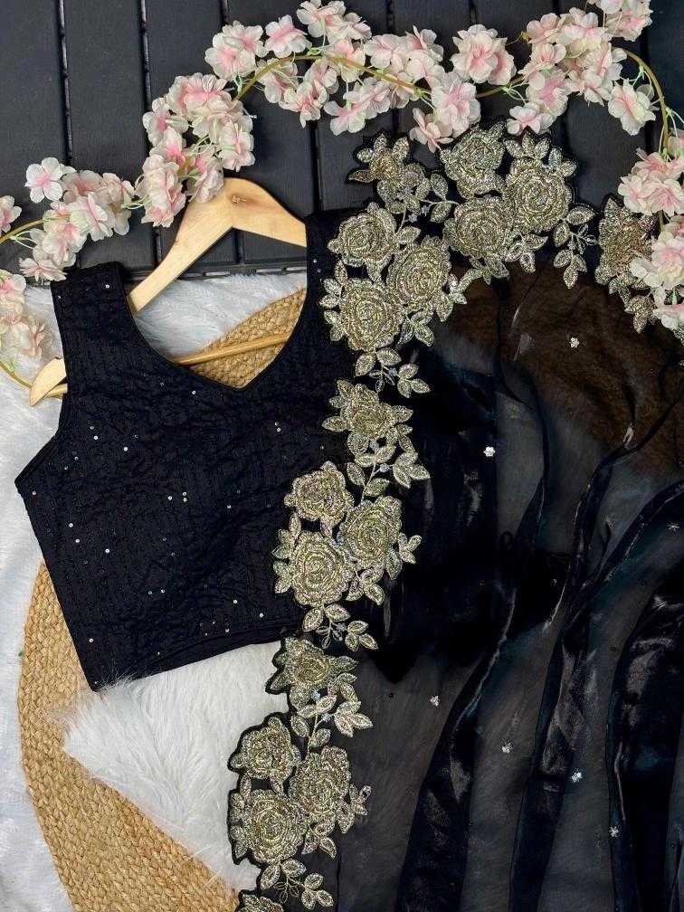 Ynf Jimmy Choo RIN164 Stunning black Sarees Wedding Collections Festive Collections Wholesale Designer Sarees Jimmy Choo Sarees Black Sarees Manufacturer