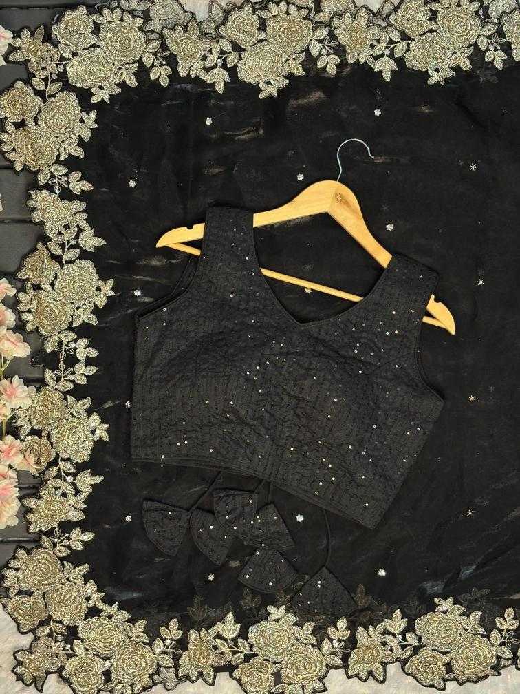 Ynf Jimmy Choo RIN164 Stunning black Sarees Wedding Collections Festive Collections Wholesale Designer Sarees Jimmy Choo Sarees Black Sarees Manufacturer