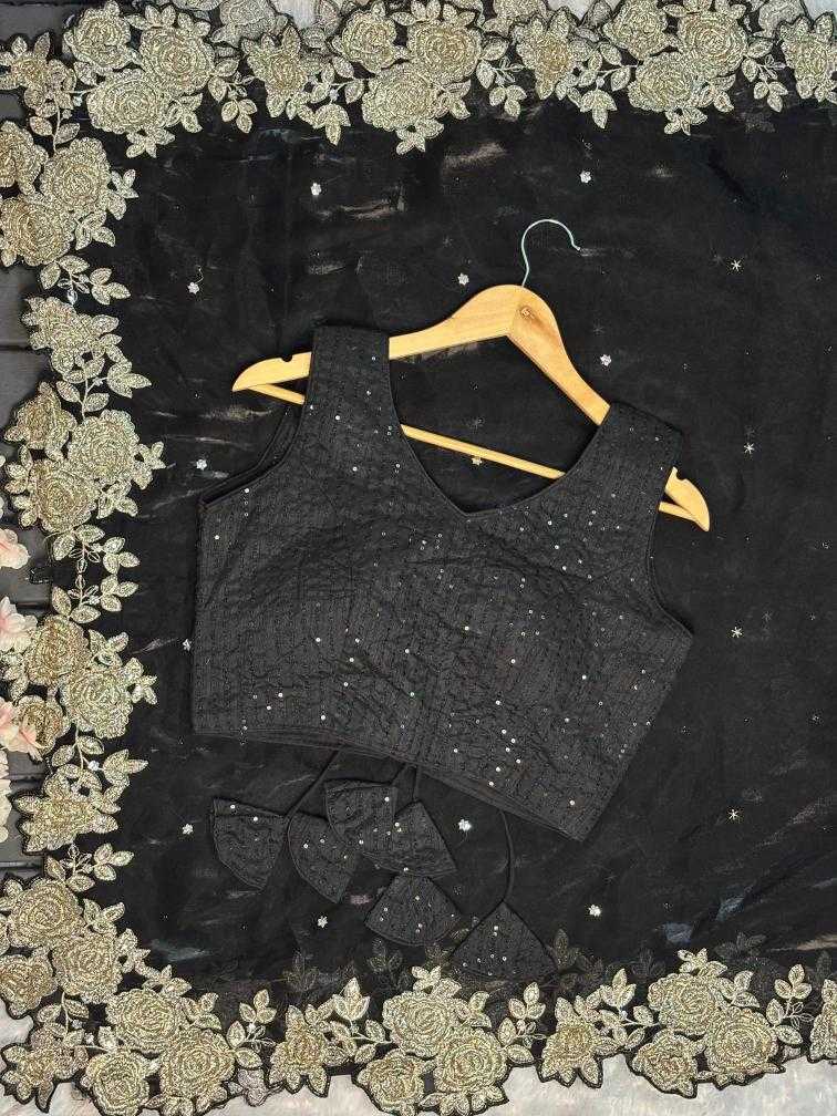 Ynf Jimmy Choo RIN164 Stunning black Sarees Wedding Collections Festive Collections Wholesale Designer Sarees Jimmy Choo Sarees Black Sarees Manufacturer