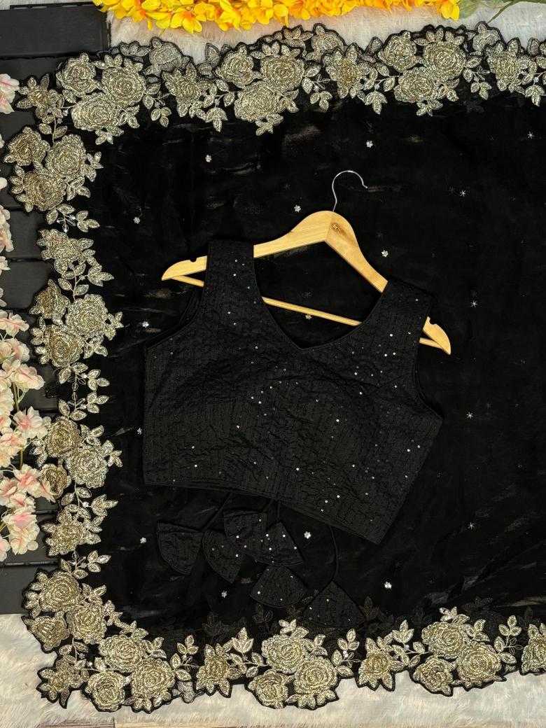 Ynf Jimmy Choo RIN164 Stunning black Sarees Wedding Collections Festive Collections Wholesale Designer Sarees Jimmy Choo Sarees Black Sarees Manufacturer