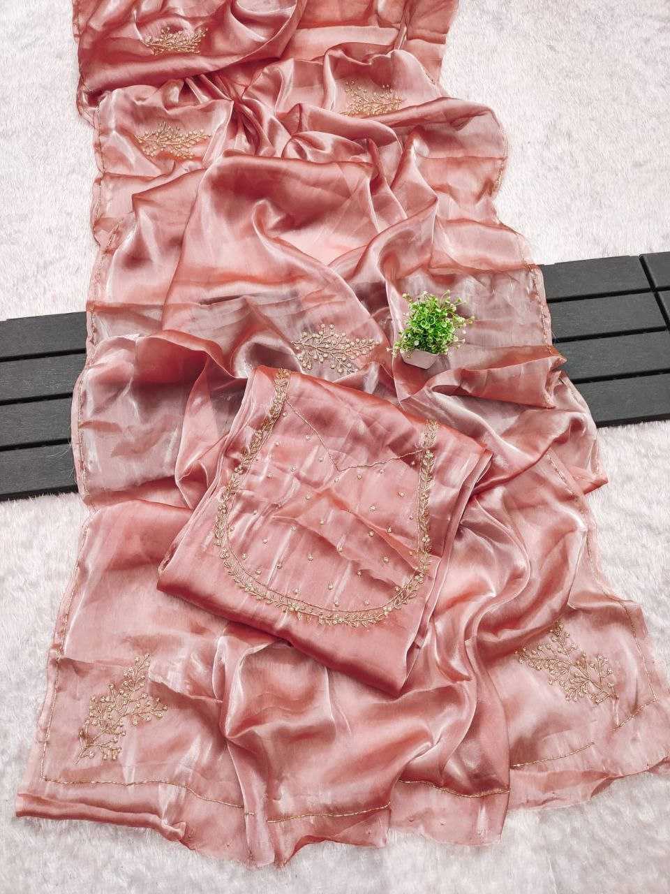 Ynf Jimmy Choo RIN216 rose gold Sarees Wholesale Designer Sarees Jimmy Choo Sarees Fancy Sarees Manufacturer