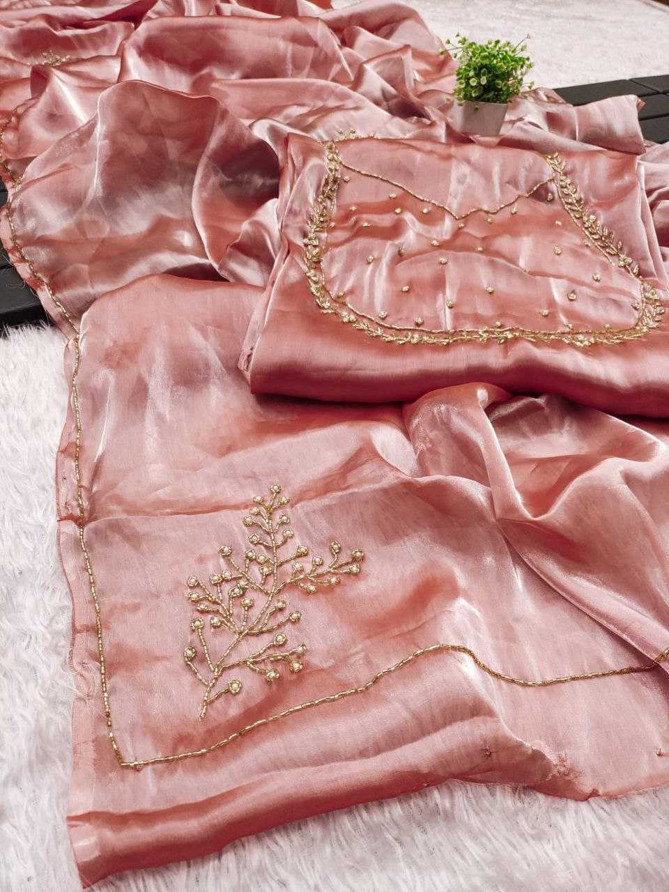 Ynf Jimmy Choo RIN216 rose gold Sarees Wholesale Designer Sarees Jimmy Choo Sarees Fancy Sarees Manufacturer