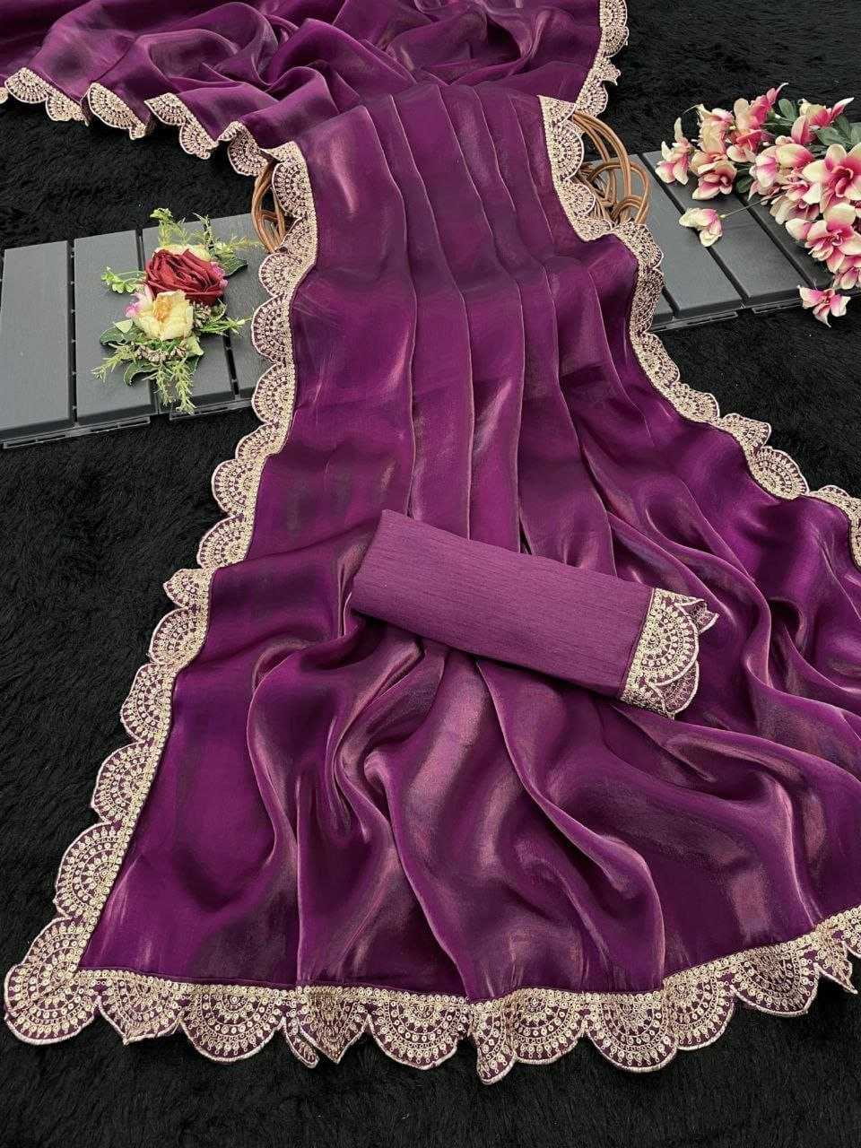 Ynf Jimmy Choo RIN216 wine Sarees Wholesale Party Wear Sarees Fancy Sarees Manufacturer