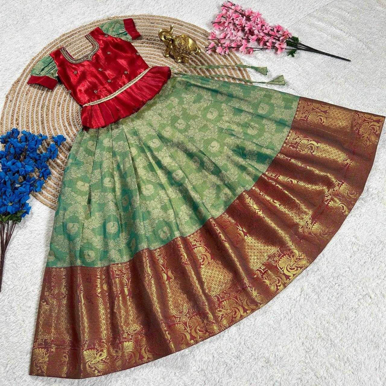 Ynf Kanjivaram Silk KESH505 330 Kids Wear Wholesale Kids Lehenga Kids Lehenga Choli Baby Girl Lehenga Manufacturer