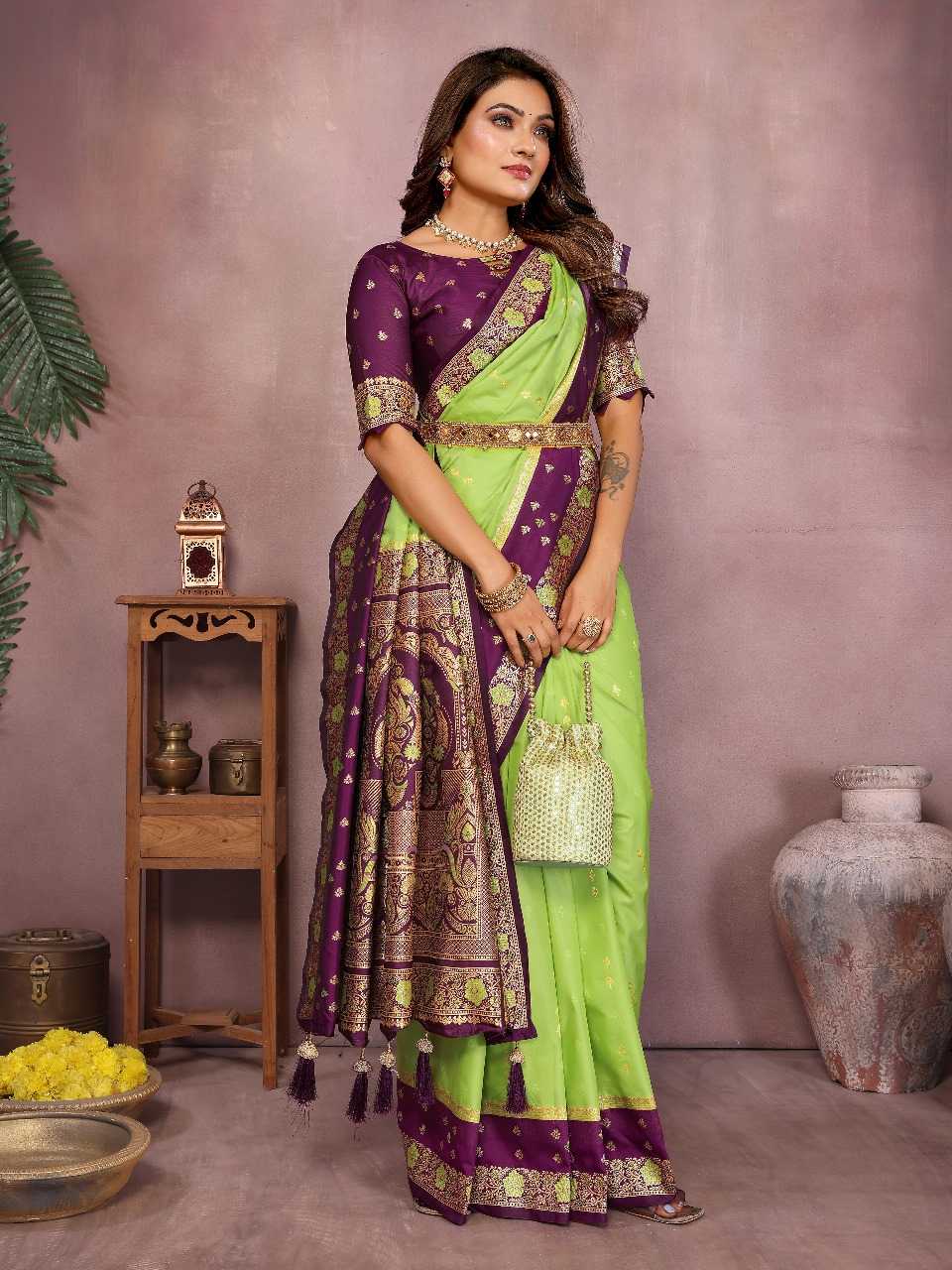 Ynf Kanjivaram Silk RIN144 sarangi Silk Sarees Wedding Collections Festive Collections Wholesale Handloom Sarees Zari Border Silk Sarees Manufacturer