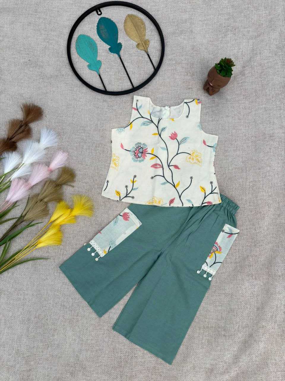 Ynf Khadi RIN107 379 Kids Wear Wholesale Top & Pant Girls Cotton Frocks Manufacturer