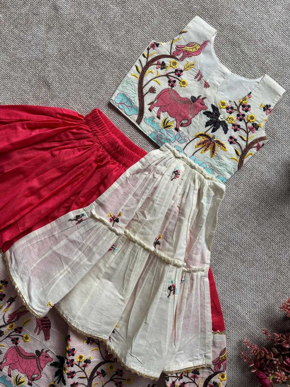 Ynf Khadi RIN107 BORDE Kids Wear Wedding Collections Festive Collections Wholesale Kids Lehenga Choli Kids Festive Wear Kids Navratri Outfits Manufacturer