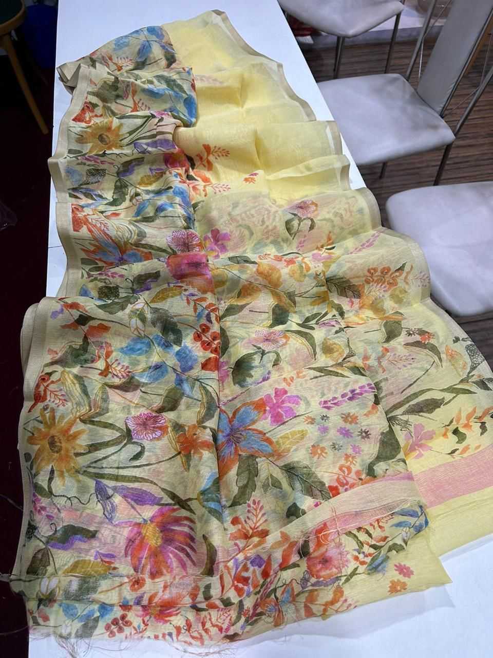 Ynf Linen KESH484 307 Sarees Wedding Collections Festive Collections Wholesale Printed Sarees Hand Work Sarees Linen Sarees Manufacturer